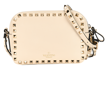 Rockstud Camera Bag, &pound;495, Handbags, White, Leather, Front view
